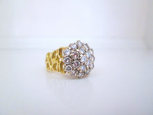 Load image into Gallery viewer, Heavy 14ct Yellow Gold 2.00ct Large Brilliant Cut Diamond Cluster Ring