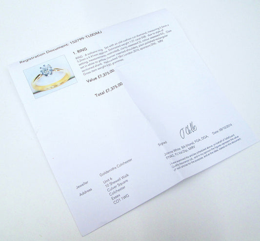 18ct Gold 1.00ct Old Mine Cushion Cut Diamond Solitaire Engagement Ring