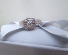Load image into Gallery viewer, 18ct White Gold .82ct Brilliant Cut Diamond Halo Cluster Ring