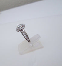 Load image into Gallery viewer, 18ct White Gold .82ct Brilliant Cut Diamond Halo Cluster Ring