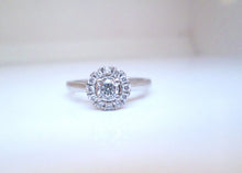 Load image into Gallery viewer, Platinum Round Brilliant Cut Forever Diamond Halo Cluster Ring