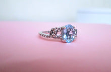 Load image into Gallery viewer, Le Vian 14ct White Gold Aquamarine & Diamond Cluster Ring