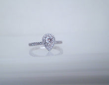 Load image into Gallery viewer, 18ct White Gold .52ct Diamond Halo Pear Shaped Cluster Ring