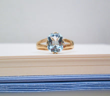 Load image into Gallery viewer, Victorian 22ct Yellow Gold Aquamarine Solitaire Ring