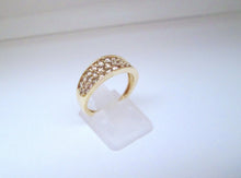 Load image into Gallery viewer, 9ct Yellow Gold Brilliant Cut Fancy Diamond 3 Row Cluster Ring