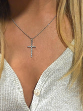 Load image into Gallery viewer, 9ct White Gold Brilliant Cut Diamond Cross Pendant Necklace