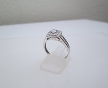 Load image into Gallery viewer, 18ct White Gold .82ct Brilliant Cut Diamond Halo Cluster Ring