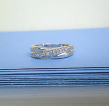 Load image into Gallery viewer, 9ct White Gold Pave Set Half Eternity Diamond Wedding Band Ring