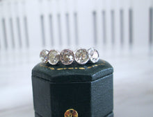 Load image into Gallery viewer, 1940s 18ct Yellow Gold 1.60ct Old Mine Cut Diamond Eternity Bezel Ring