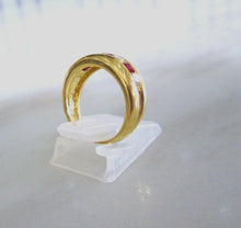 Load image into Gallery viewer, 18ct Yellow Gold Ruby & Diamond Channel Set Chunky Half Eternity Ring
