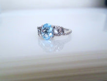 Load image into Gallery viewer, Le Vian 14ct White Gold Aquamarine & Diamond Cluster Ring