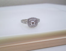 Load image into Gallery viewer, 18ct White Gold .82ct Brilliant Cut Diamond Halo Cluster Ring