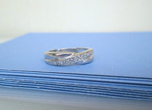 Load image into Gallery viewer, 9ct White Gold Pave Set Half Eternity Diamond Wedding Band Ring