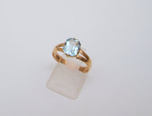 Load image into Gallery viewer, Victorian 22ct Yellow Gold Aquamarine Solitaire Ring