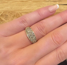 Load image into Gallery viewer, 9ct Yellow Gold Brilliant Cut Fancy Diamond 3 Row Cluster Ring