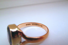 Load image into Gallery viewer, Art Deco 1930s 22ct Yellow Gold Oval Cut Bezel Set Garnet Solitaire Ring