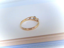 Load image into Gallery viewer, Antique 18ct Yellow Gold Sapphire & Diamond Trilogy Ring