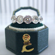 Load image into Gallery viewer, 1940s 18ct Yellow Gold 1.60ct Old Mine Cut Diamond Eternity Bezel Ring