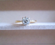 Load image into Gallery viewer, 18ct Gold 1.00ct Old Mine Cushion Cut Diamond Solitaire Engagement Ring