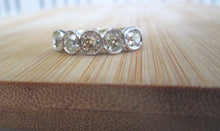 Load image into Gallery viewer, 1940s 18ct Yellow Gold 1.60ct Old Mine Cut Diamond Eternity Bezel Ring