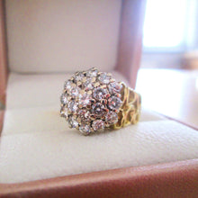 Load image into Gallery viewer, Heavy 14ct Yellow Gold 2.00ct Large Brilliant Cut Diamond Cluster Ring