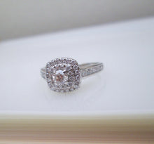 Load image into Gallery viewer, 18ct White Gold .82ct Brilliant Cut Diamond Halo Cluster Ring