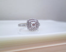 Load image into Gallery viewer, 18ct White Gold .82ct Brilliant Cut Diamond Halo Cluster Ring