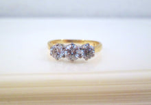Load image into Gallery viewer, 18ct Yellow Gold 1.00ct Three Stone Brilliant Cut Diamond Trilogy Ring