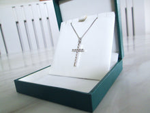 Load image into Gallery viewer, 9ct White Gold Brilliant Cut Diamond Cross Pendant Necklace