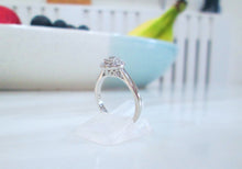 Load image into Gallery viewer, Platinum Round Brilliant Cut Forever Diamond Halo Cluster Ring