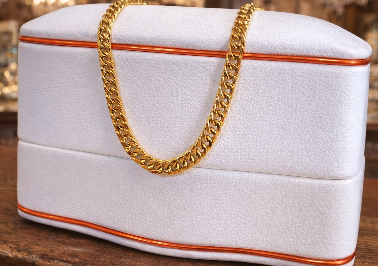 18ct Yellow Gold Cuban Link Chain Anklet Bracelet