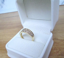 Load image into Gallery viewer, 9ct Yellow Gold Brilliant Cut Fancy Diamond 3 Row Cluster Ring