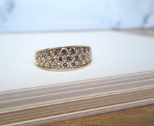 Load image into Gallery viewer, 9ct Yellow Gold Brilliant Cut Fancy Diamond 3 Row Cluster Ring