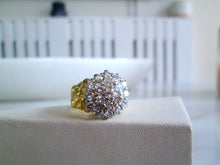 Load image into Gallery viewer, Heavy 14ct Yellow Gold 2.00ct Large Brilliant Cut Diamond Cluster Ring