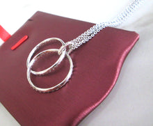 Load image into Gallery viewer, Heavy 18ct White Gold 1.20ct Diamond Double Circle Halo Cluster Pendant Necklace