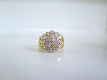 Load image into Gallery viewer, Heavy 14ct Yellow Gold 2.00ct Large Brilliant Cut Diamond Cluster Ring