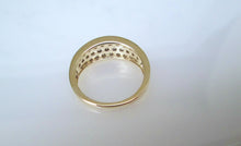 Load image into Gallery viewer, 9ct Yellow Gold Brilliant Cut Fancy Diamond 3 Row Cluster Ring