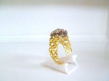 Load image into Gallery viewer, Heavy 14ct Yellow Gold 2.00ct Large Brilliant Cut Diamond Cluster Ring