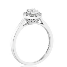 Load image into Gallery viewer, Platinum Round Brilliant Cut Forever Diamond Halo Cluster Ring