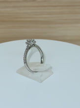 Load and play video in Gallery viewer, 18ct White Gold .52ct Diamond Halo Pear Shaped Cluster Ring