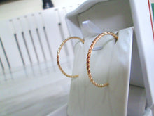 Load image into Gallery viewer, 14ct Solid Yellow Gold Large Hoop Earrings 18ct Butterfly Backs 7.13 Grams 14k - It's Vintage Darling