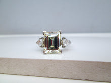 Load image into Gallery viewer, 950 Platinum 7.47ct Rectangular & Pear Cut Diamond Ring - It's Vintage Darling