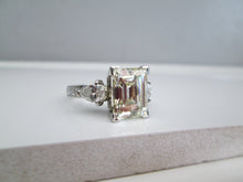 Load image into Gallery viewer, 950 Platinum 7.47ct Rectangular & Pear Cut Diamond Ring - It's Vintage Darling