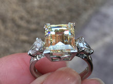 Load image into Gallery viewer, 950 Platinum 7.47ct Rectangular & Pear Cut Diamond Ring - It's Vintage Darling
