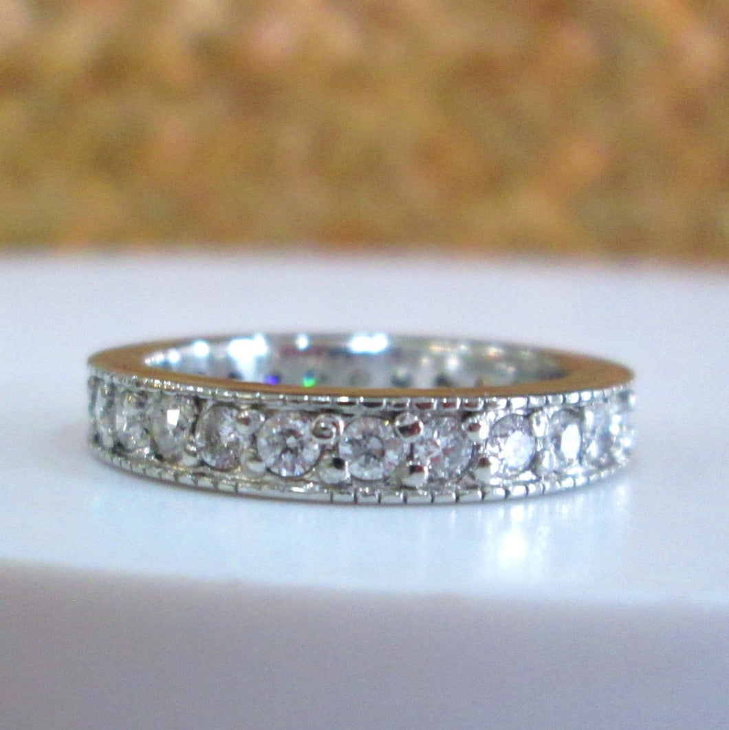 14ct White Gold 1.00ct Full Brilliant Cut Diamond Eternity Wedding Ring