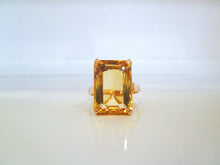 Load image into Gallery viewer, 18ct Yellow Gold Large Emerald Cut Citrine Solitaire Cocktail Ring
