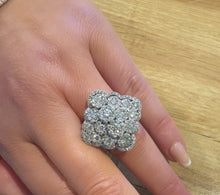 Load image into Gallery viewer, 18ct White Gold 3.50ct Large Diamond Daisy Cluster Ring
