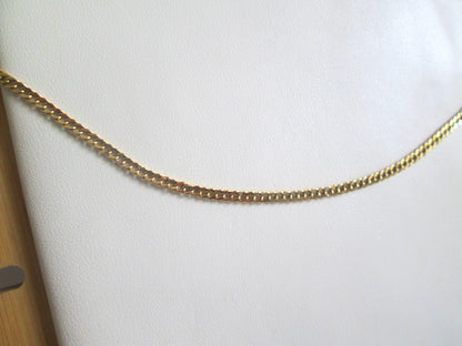 18ct Solid Gold Cuban Curb Chain Anklet Bracelet 10.1" Fine Link Yellow Gold