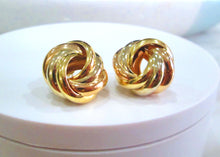 Load image into Gallery viewer, 18ct Yellow &amp; Rose Gold Heavy Large Knot Stud Earrings
