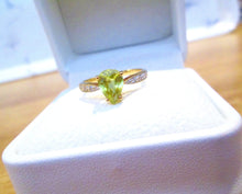 Load image into Gallery viewer, 18ct Yellow Gold Pear Cut Sphene &amp; Brilliant Cut Diamond Solitaire Ring
